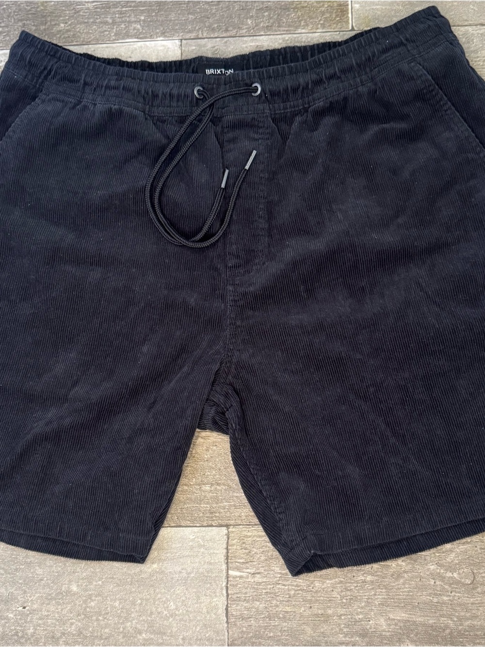 Brixton Black Corduroy Drawstring Shorts